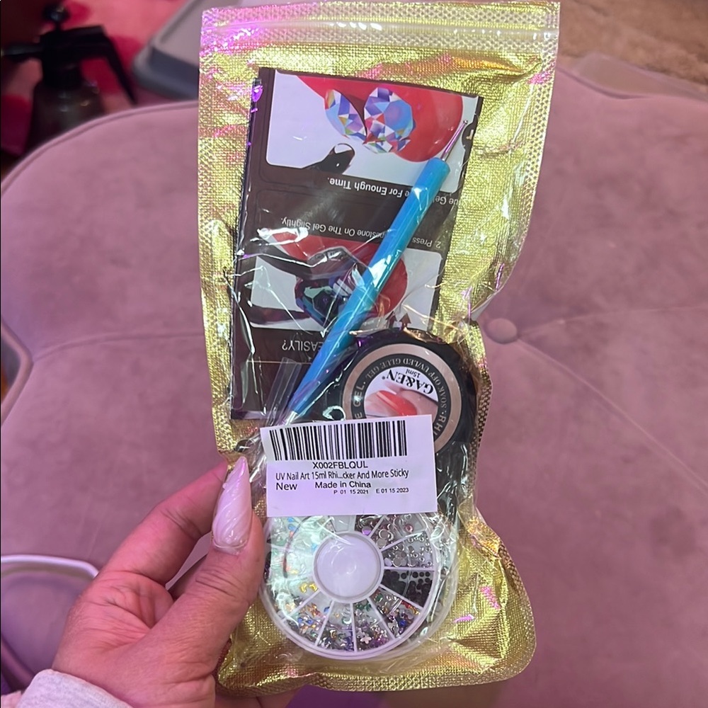 Nail Art Kit with Gold Pouch
